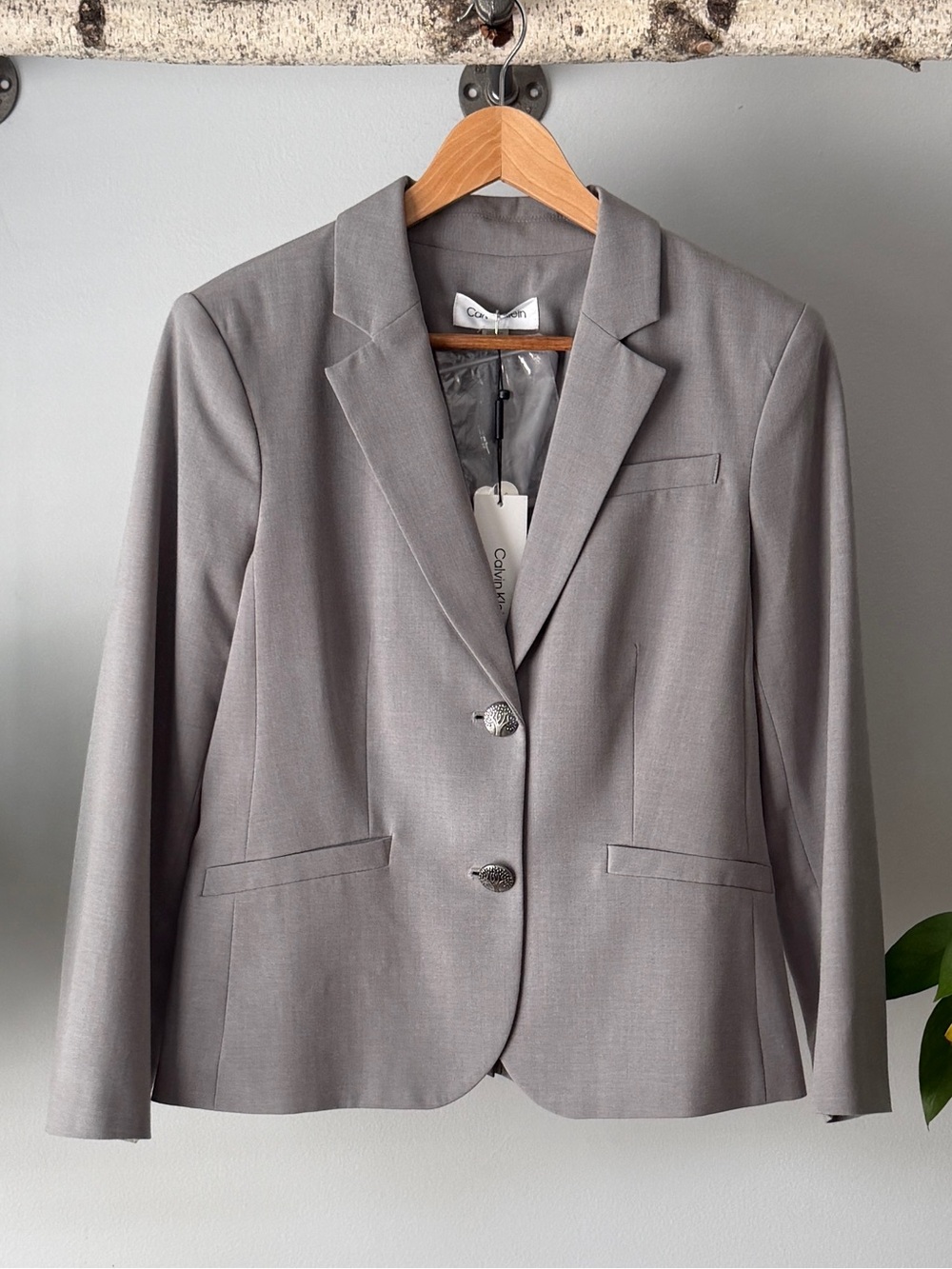Calvin Klein Light Gray Women's Tailored Blazer Sz 10
